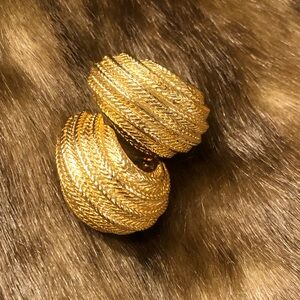 St. John Gold Textured Earrings